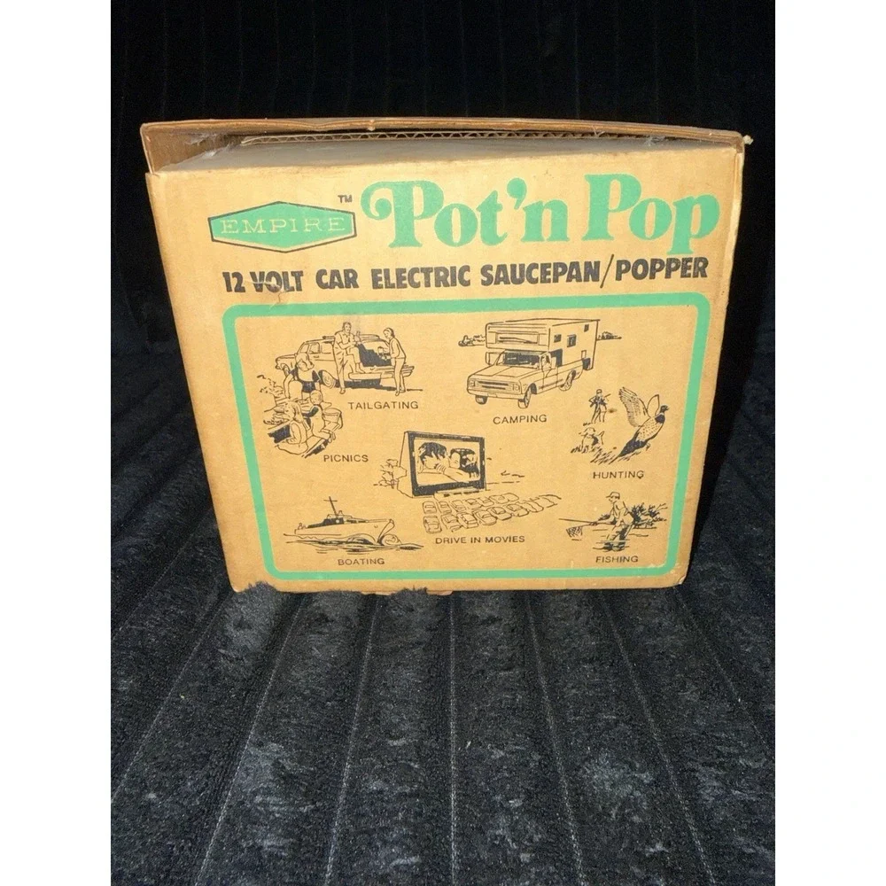 Vintage Travel-Mates Pot 'n Pop 12V Electric Saucepan‎ Popcorn Maker Empire 70s